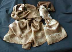 Scarves dyed with Dyer's Polypore
